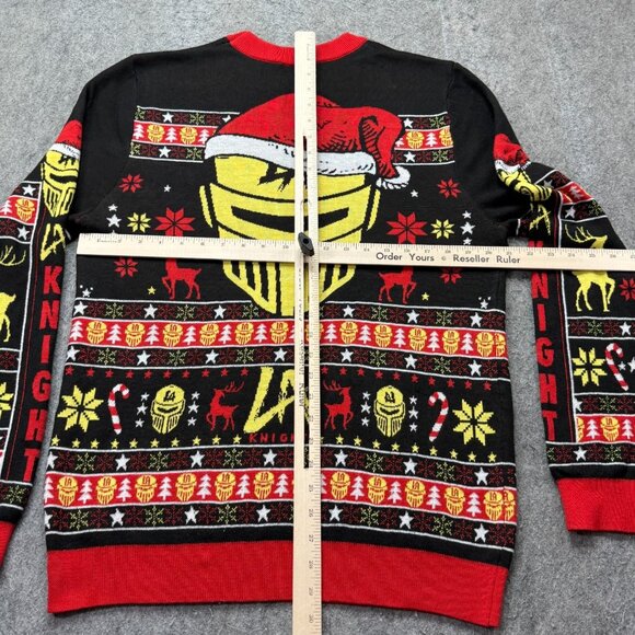 LA Knight WWE Sweater Men XL Black Red Christmas Long Sleeve Graphic "YEAH" Crew - Picture 8 of 13